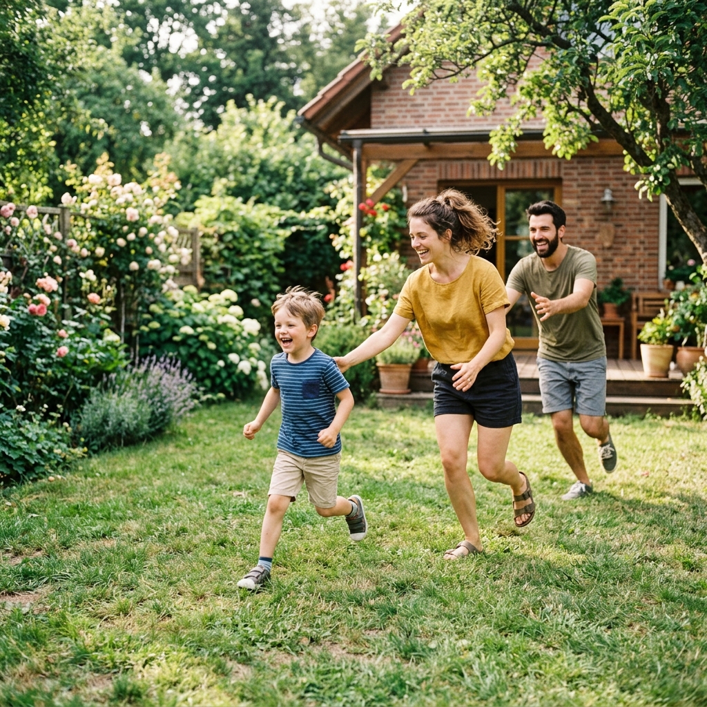 Families moving and exercising together